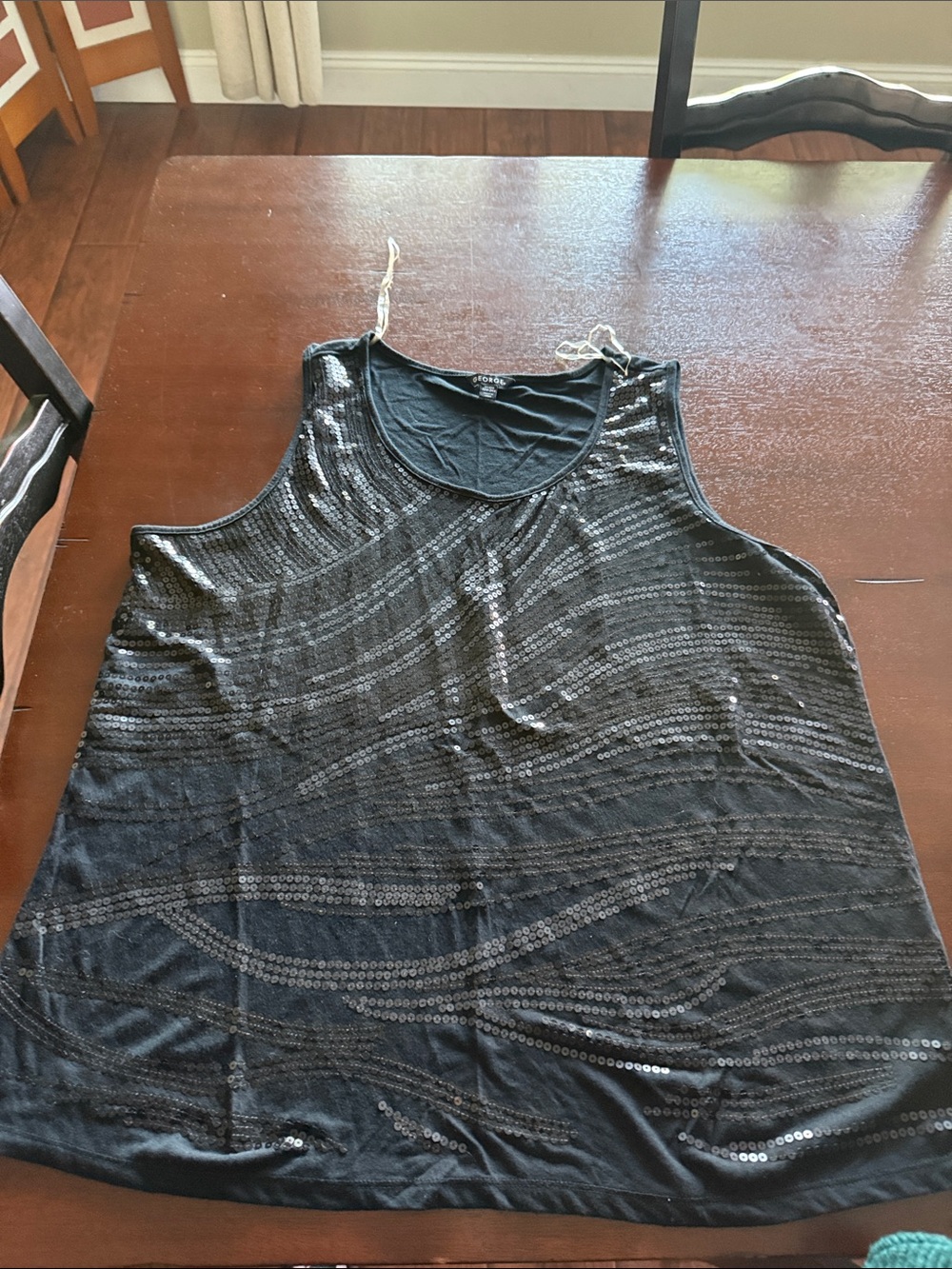George Black Sequin Tank Top